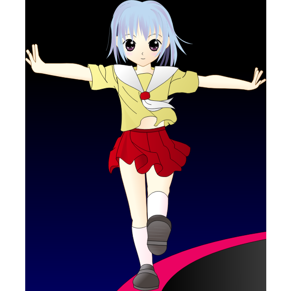 SVG Walking girl