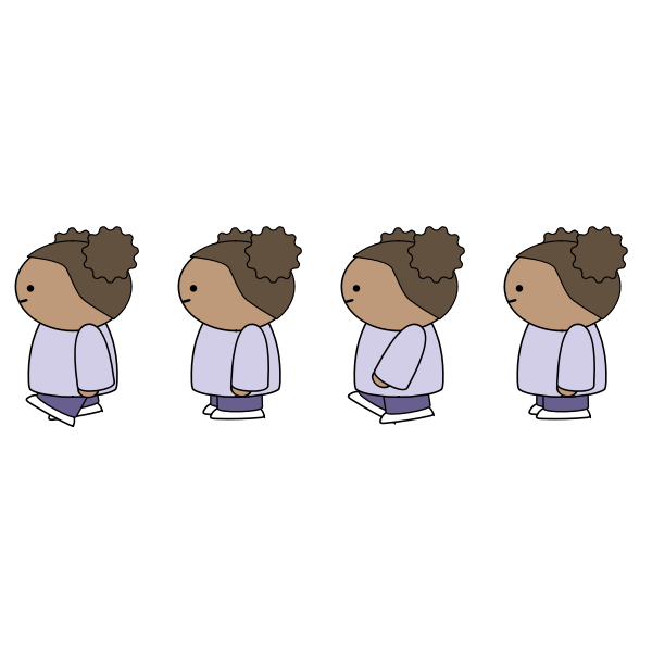 SVG Walking Girl Sprite Sheet Animation