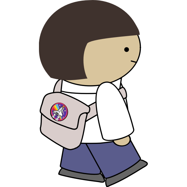 SVG Walking girl with backpack