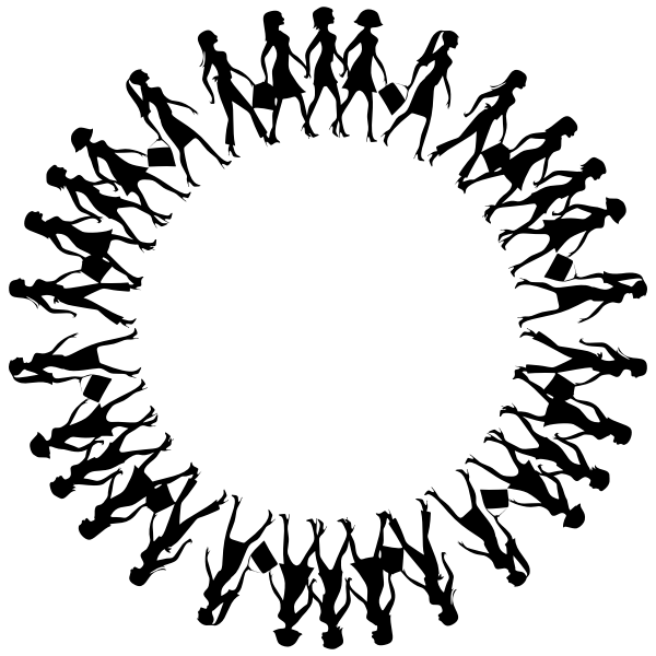 SVG Walking ladies circle