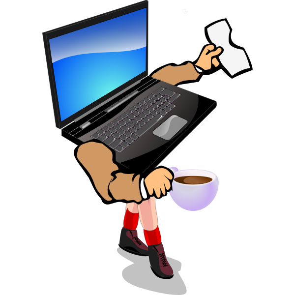 SVG Walking laptop vector image