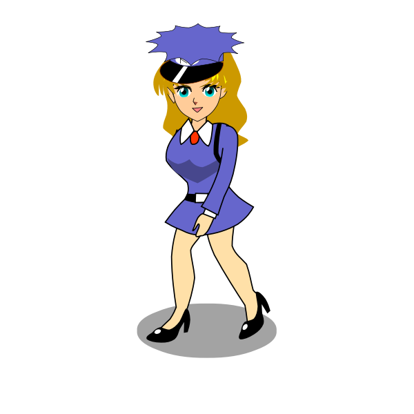 SVG Walking policewoman