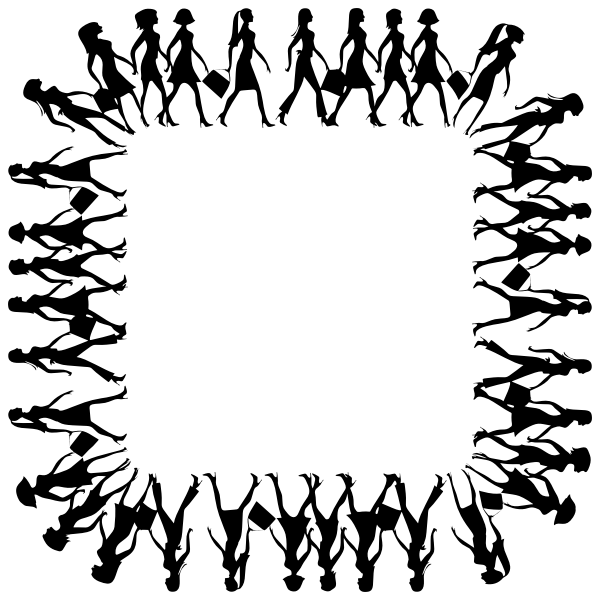 SVG Walking women frame