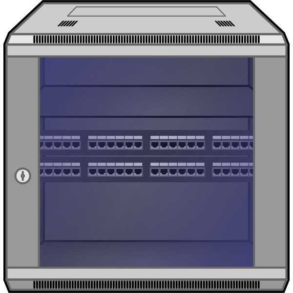 SVG Wall-mounted network rack vector image
