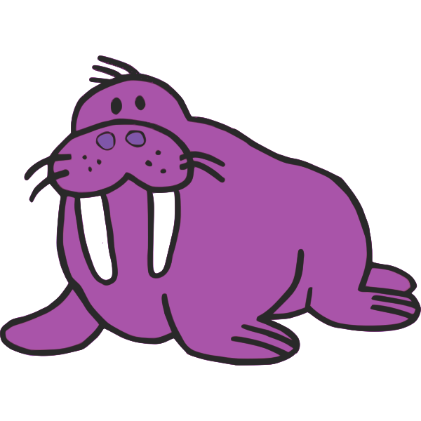 SVG Walrus in pink color