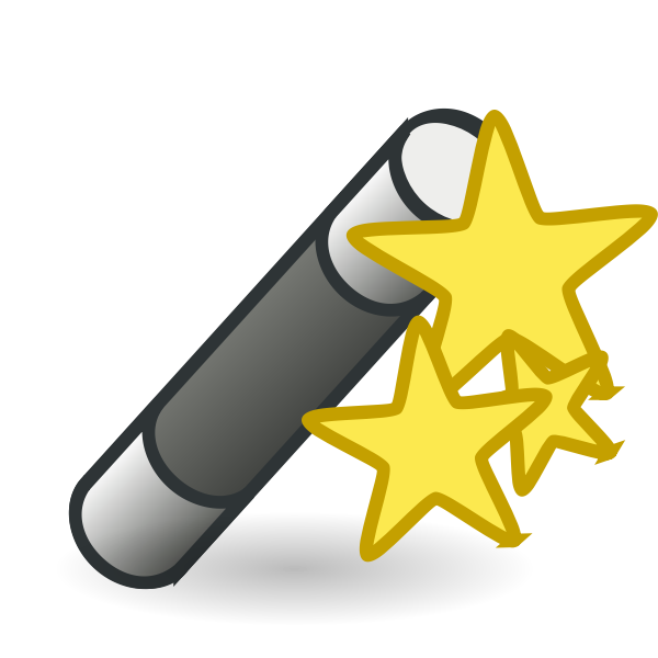 SVG Wand with Stars Vector Graphics