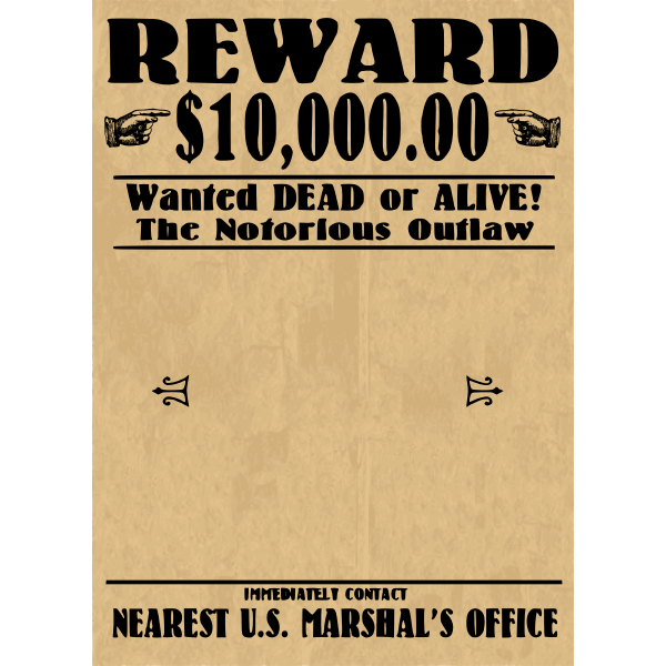 SVG Wanted poster