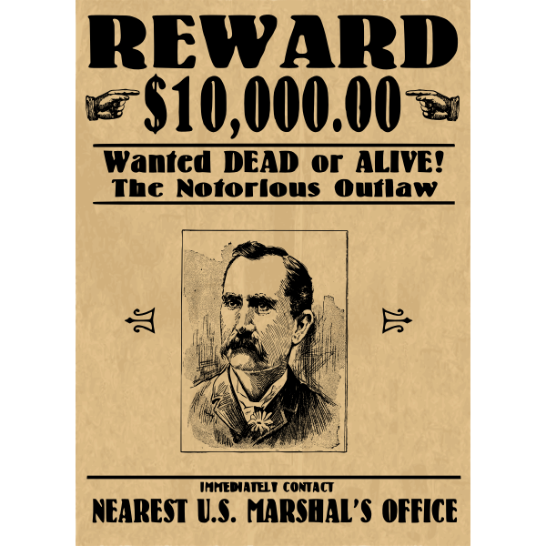 SVG Wanted Poster with face