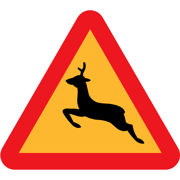 SVG Warning for deer traffic sign vector drawing