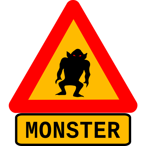 SVG Warning monster vector image