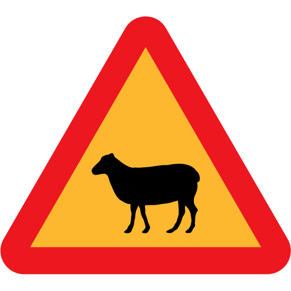 SVG Warning sheep road sign vector graphics