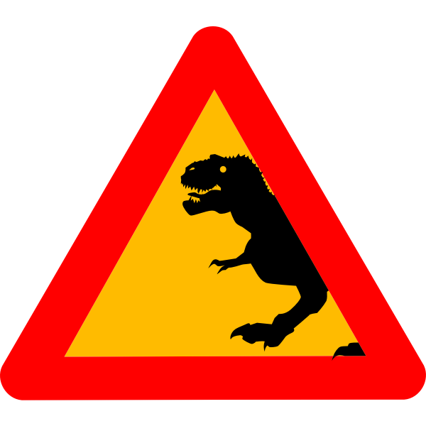 SVG Warning symbol Tyrannosaurus Rex