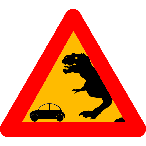 SVG Warning Tyrannosaurus Rex vector image