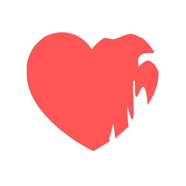 SVG washed away heart