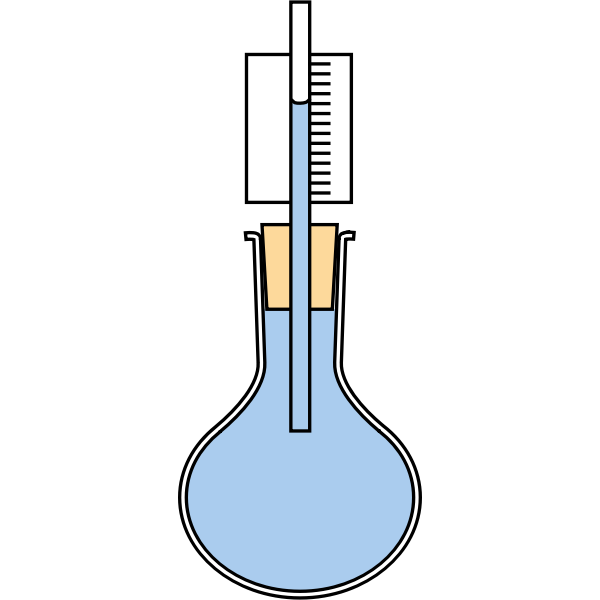 SVG Water expansion in flask vector graphics