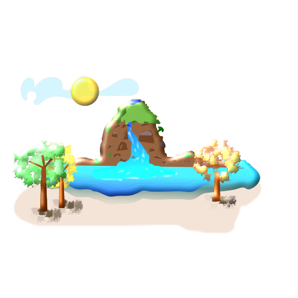 SVG Waterfall farm vector image