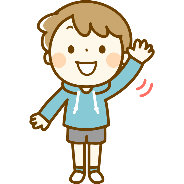 SVG Waving cartoon kid