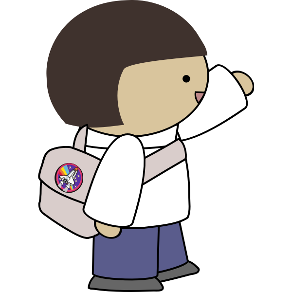 SVG Waving comic girl
