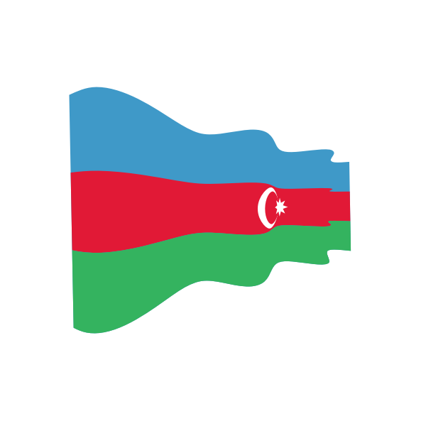 SVG Waving flag of Azerbaijan