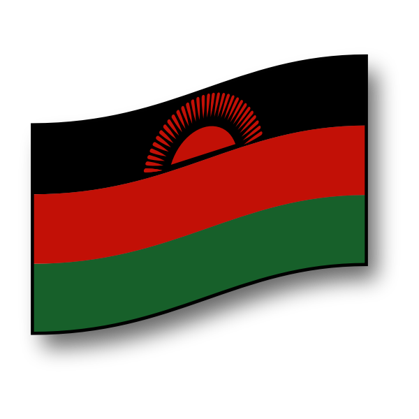 SVG Waving Malawi flag vector image