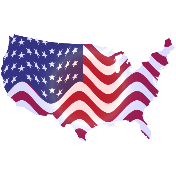 SVG Wavy Flag America Map