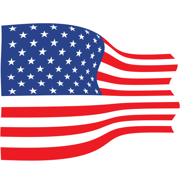SVG Wavy flag of the United States of America