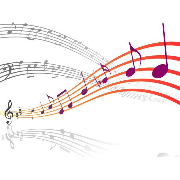 SVG Wavy musical notes vector clip art
