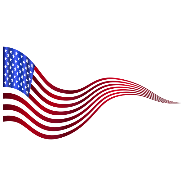 SVG Wavy USA Flag Banner Clip Art