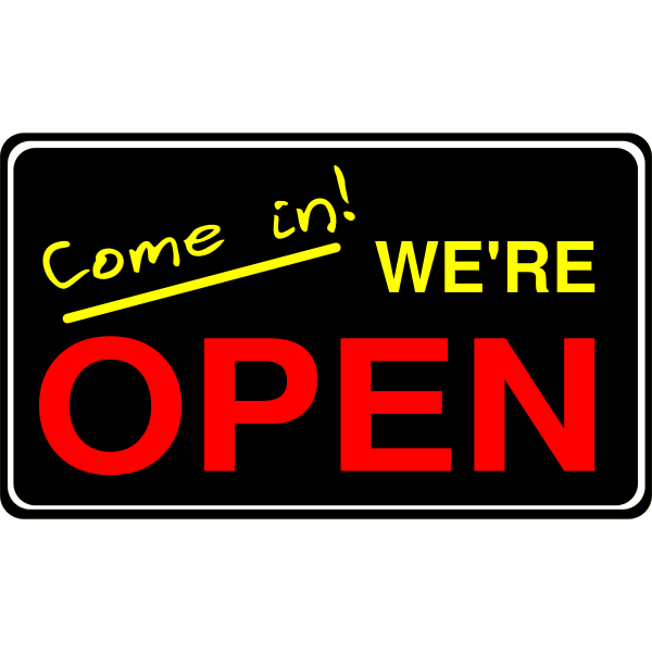 SVG We039re open door sign vector illustration