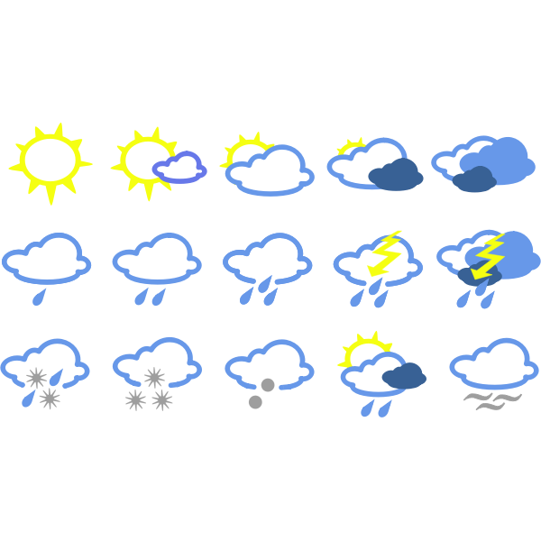 SVG Weather forecast symbols collection vectors