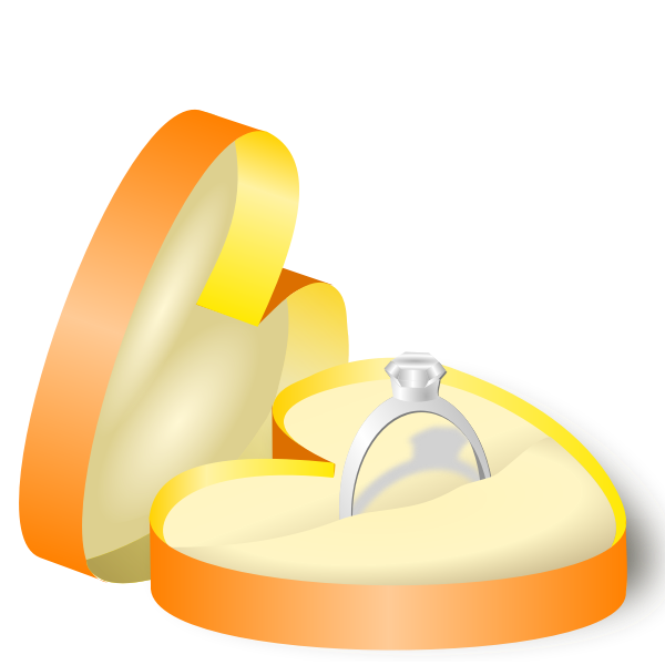 SVG Wedding ring in a heart shaped box vector graphics