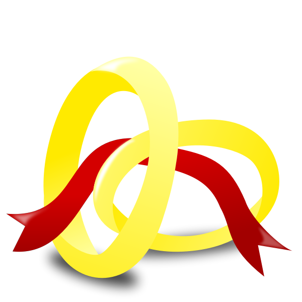 SVG Wedding rings with ribbon