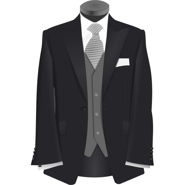SVG Wedding suit on a stand vector clip art