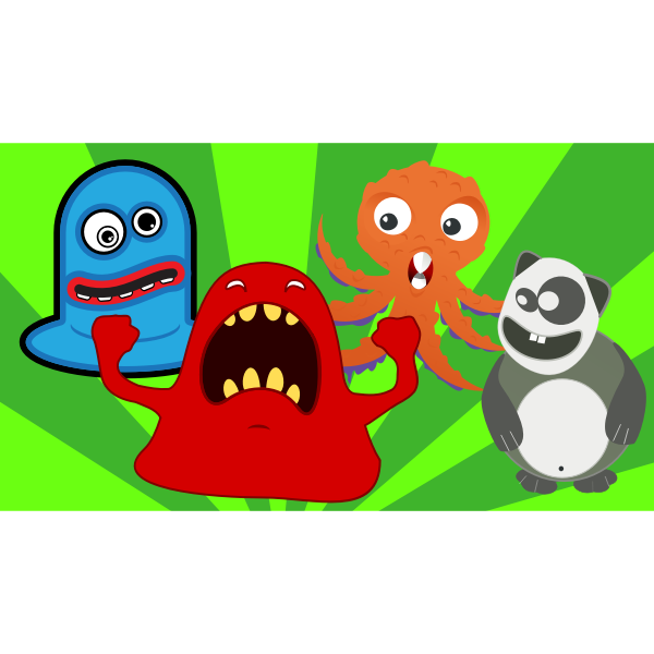 SVG Weir monsters party vector image