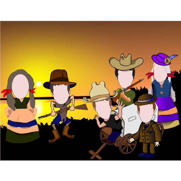 SVG Western caricatures