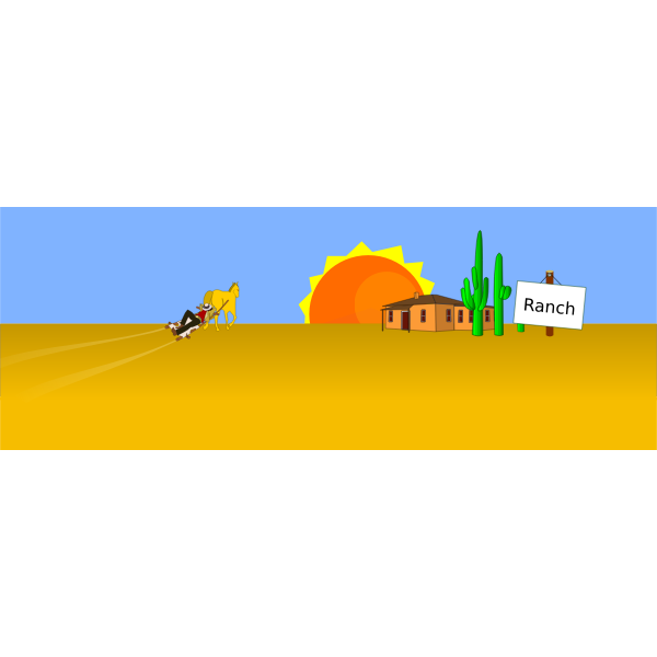 SVG Western comic scene vector graphics