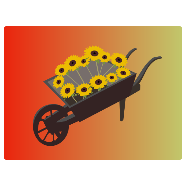 SVG wheel barrow sunflower