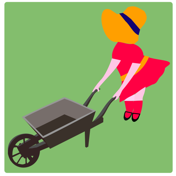SVG Wheelbarrow and a girl