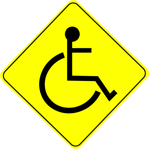 SVG Wheelchair caution sign