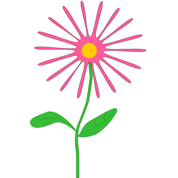 SVG Whimsical pink flower