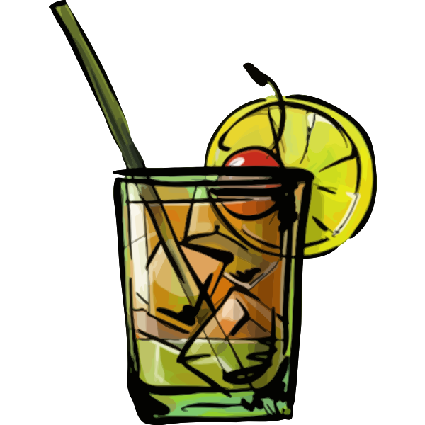 SVG Whiskey sour cocktail