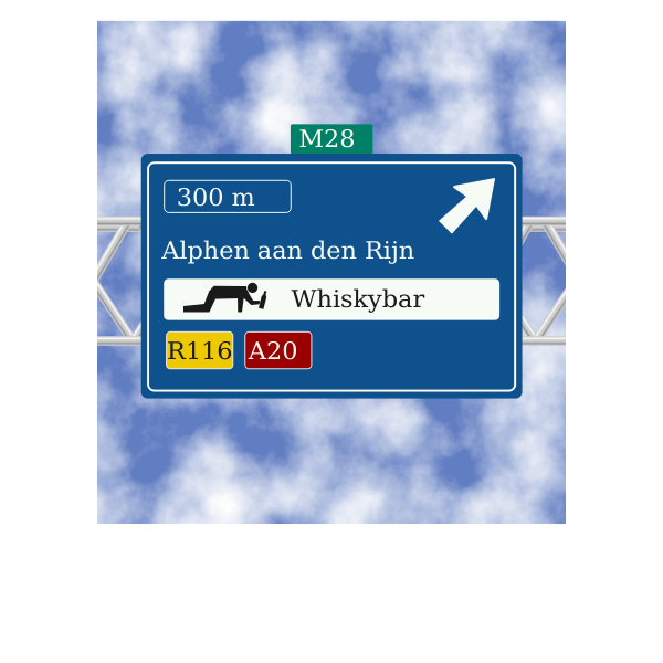 SVG Whisky bar road sign