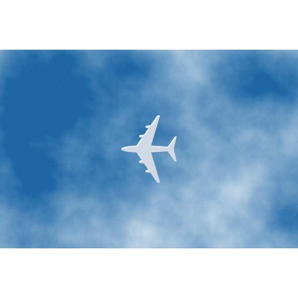SVG White airplane vector