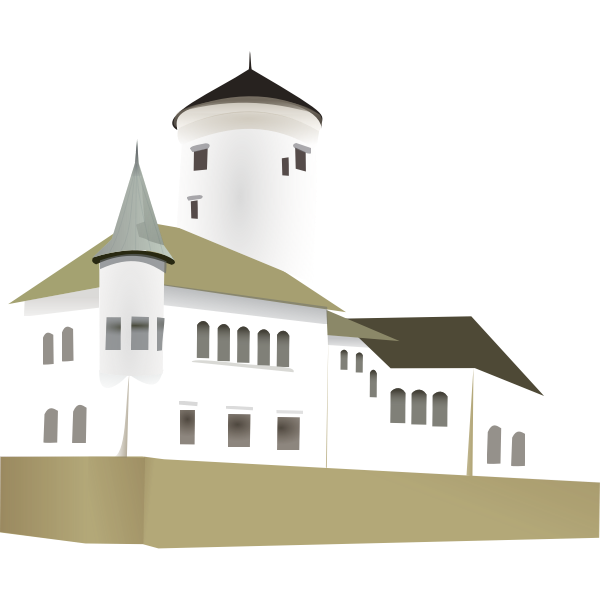 SVG White castle vector clip art