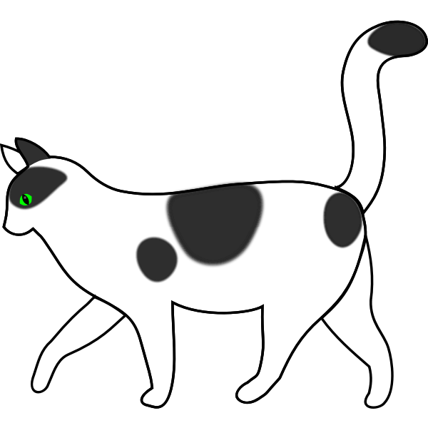 SVG White cat walking vector drawing