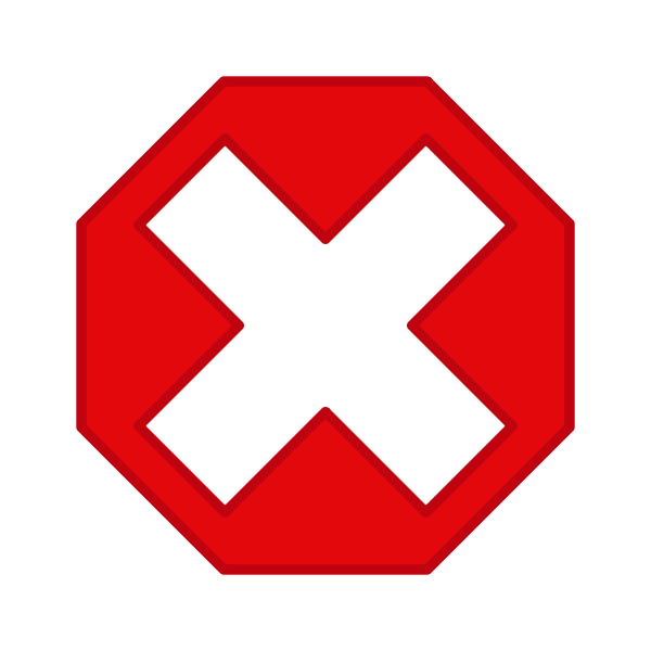 SVG White cross within a red octagon vector image