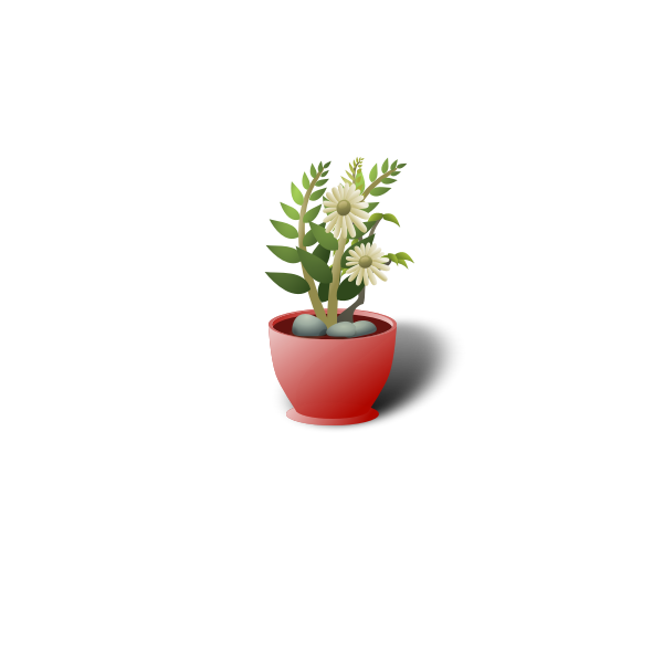 SVG White flower pot