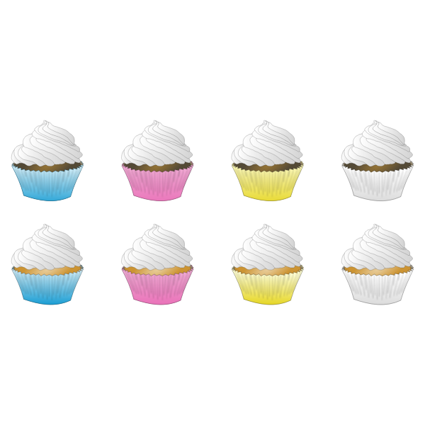 SVG White frosted cupcakes