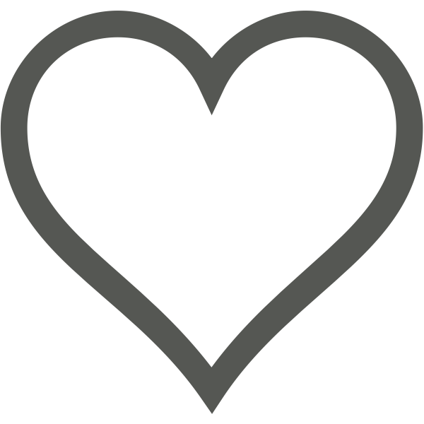 SVG White heart with thick brown border vector clip art