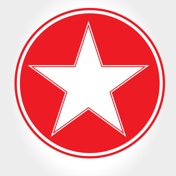 SVG White star red circle